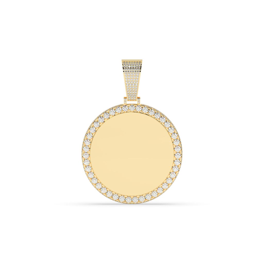 Classic Round Gold Diamond Pendant