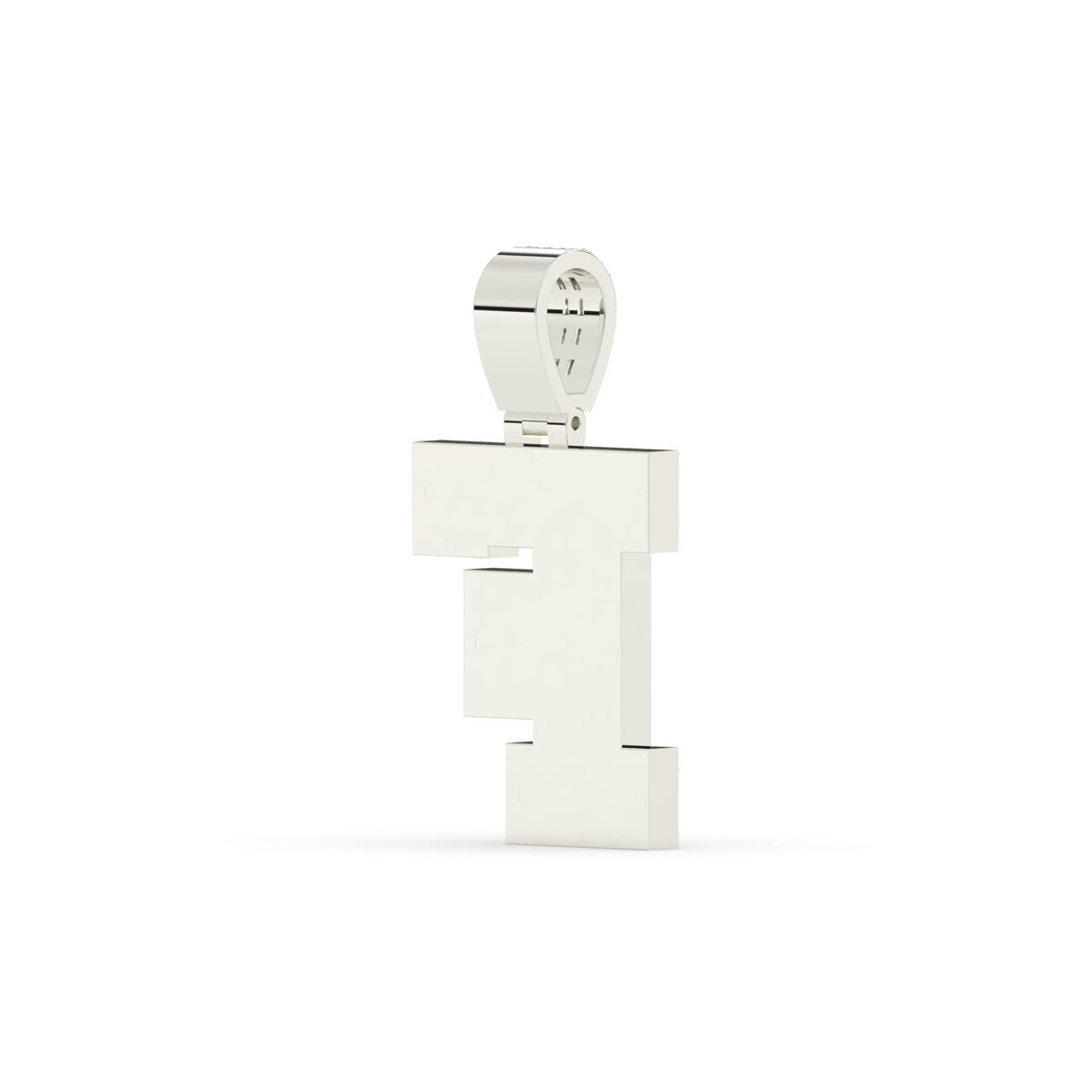 F Shaped Iced Out Pendant