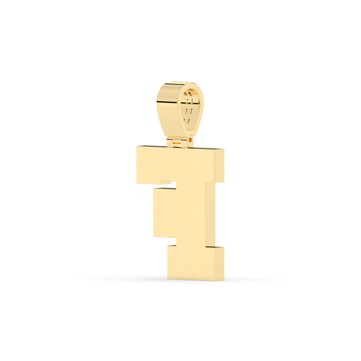 F Shaped Iced Out Pendant