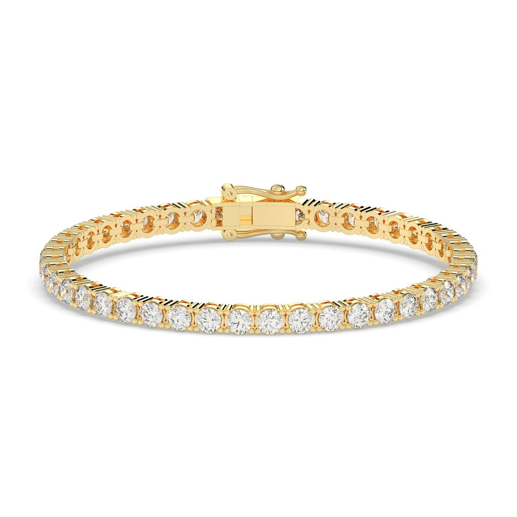 Lustrous Gold Classic Diamond Tennis Bracelet