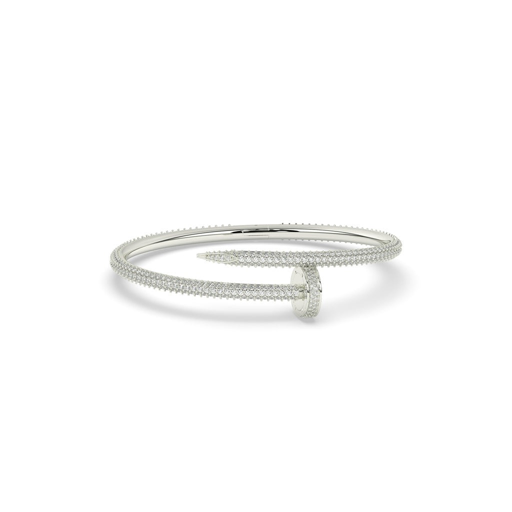 Elegant Diamond Nail Bangle Bracelet