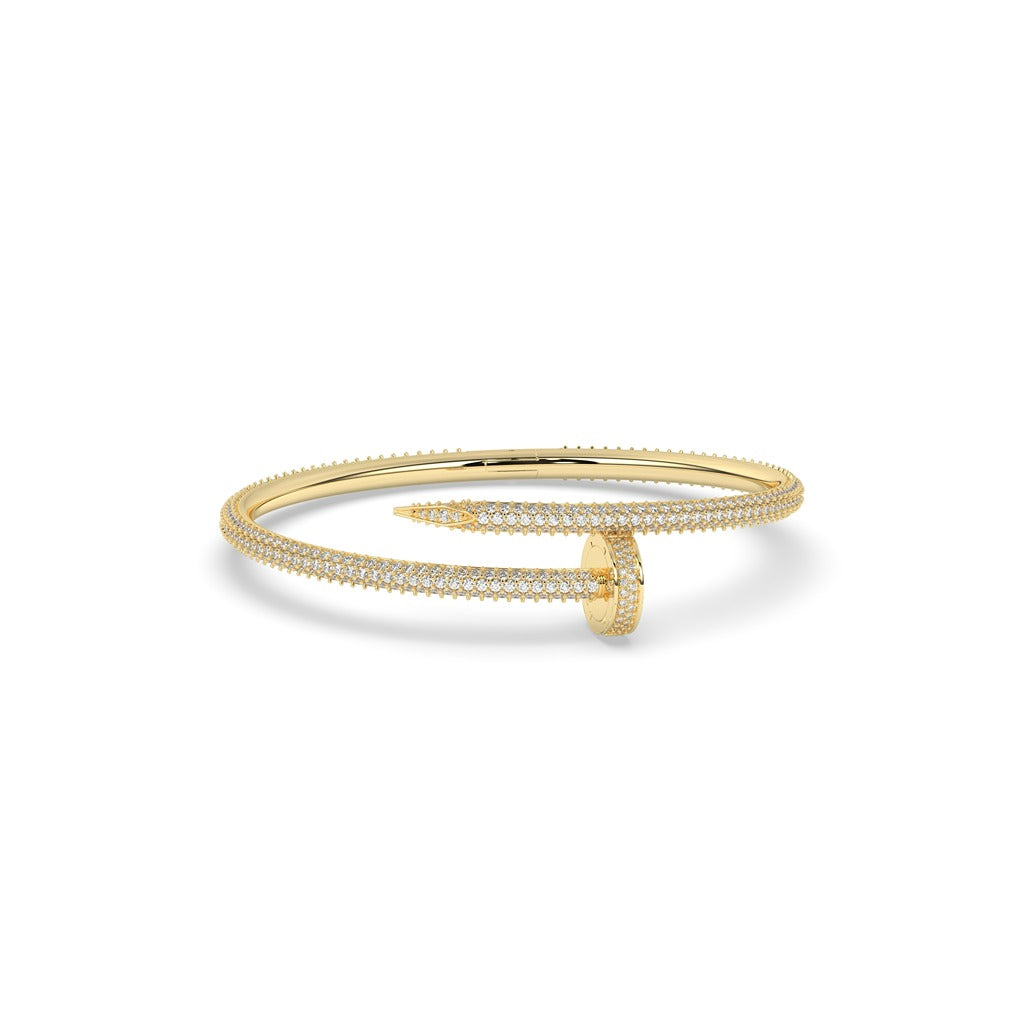 Elegant Diamond Nail Bangle Bracelet