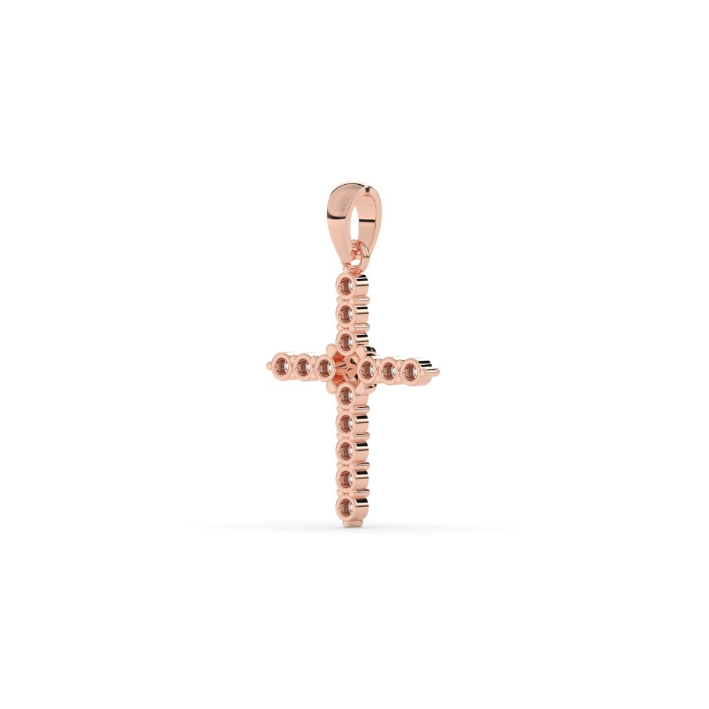 Radiant Gold Diamond Cross Pendant