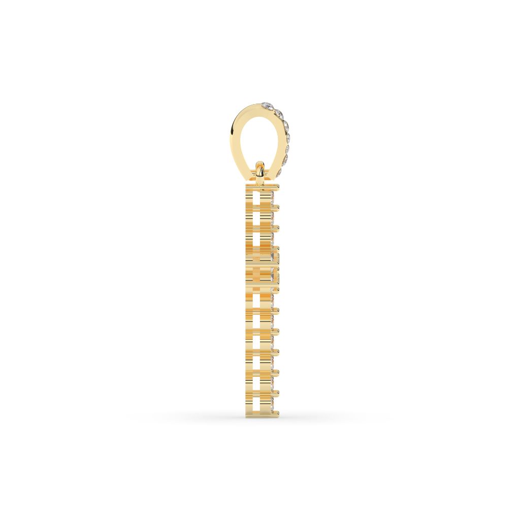 Double Row Diamond Cross Pendant