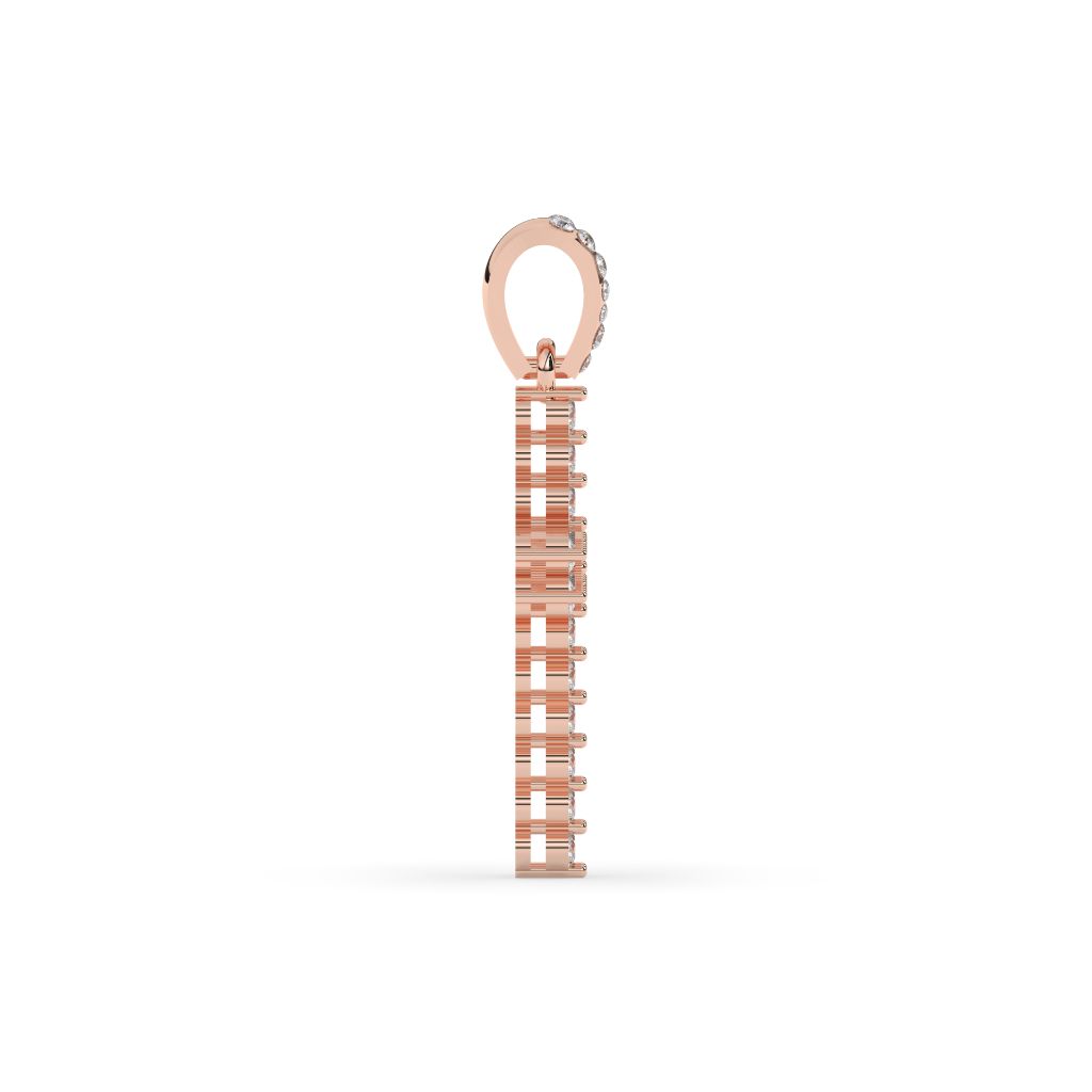 Double Row Diamond Cross Pendant