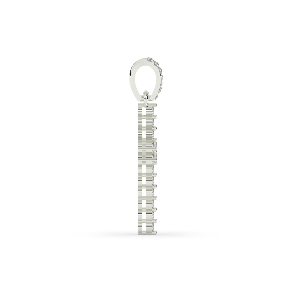 Double Row Diamond Cross Pendant