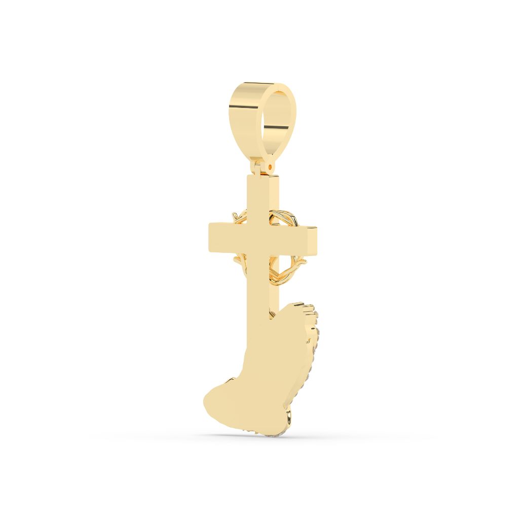 Diamond Praying Hands Cross Pendant