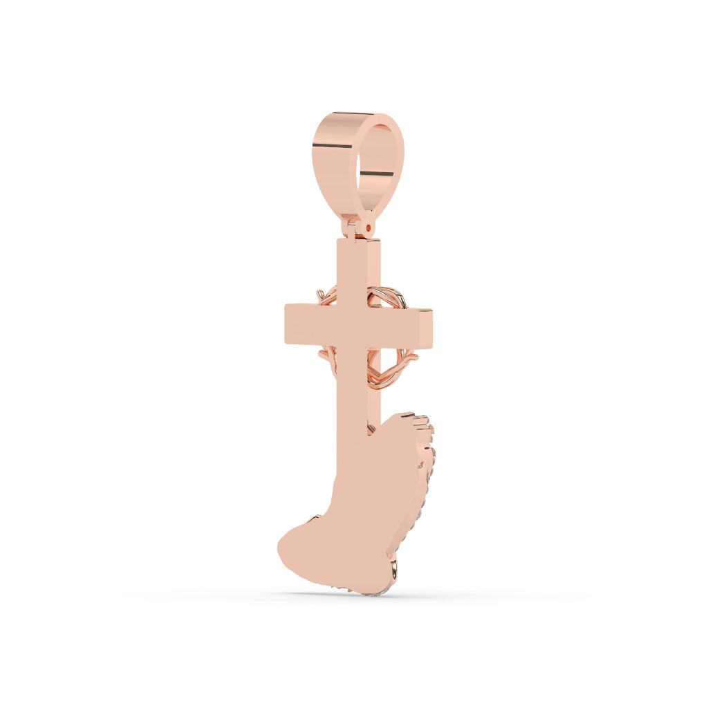 Diamond Praying Hands Cross Pendant