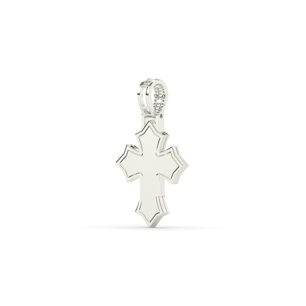 Bold Baguette Cross Gold Pendant