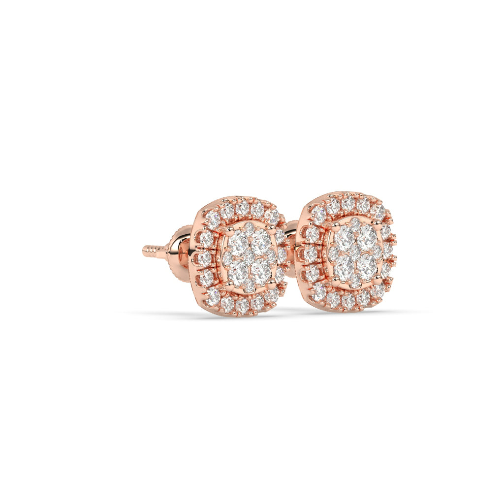 Elegant Halo Sparkle Stud Earrings