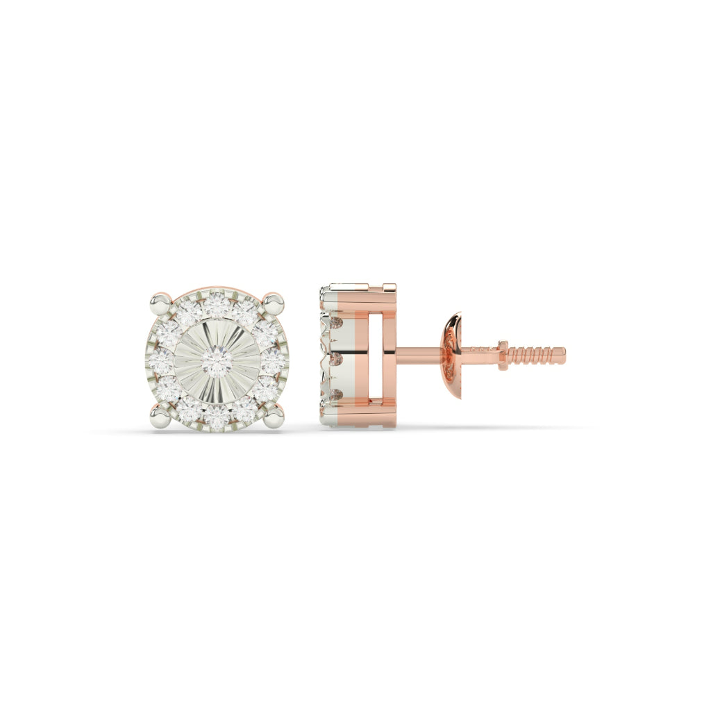 Golden Halo Radiant Stud Earrings