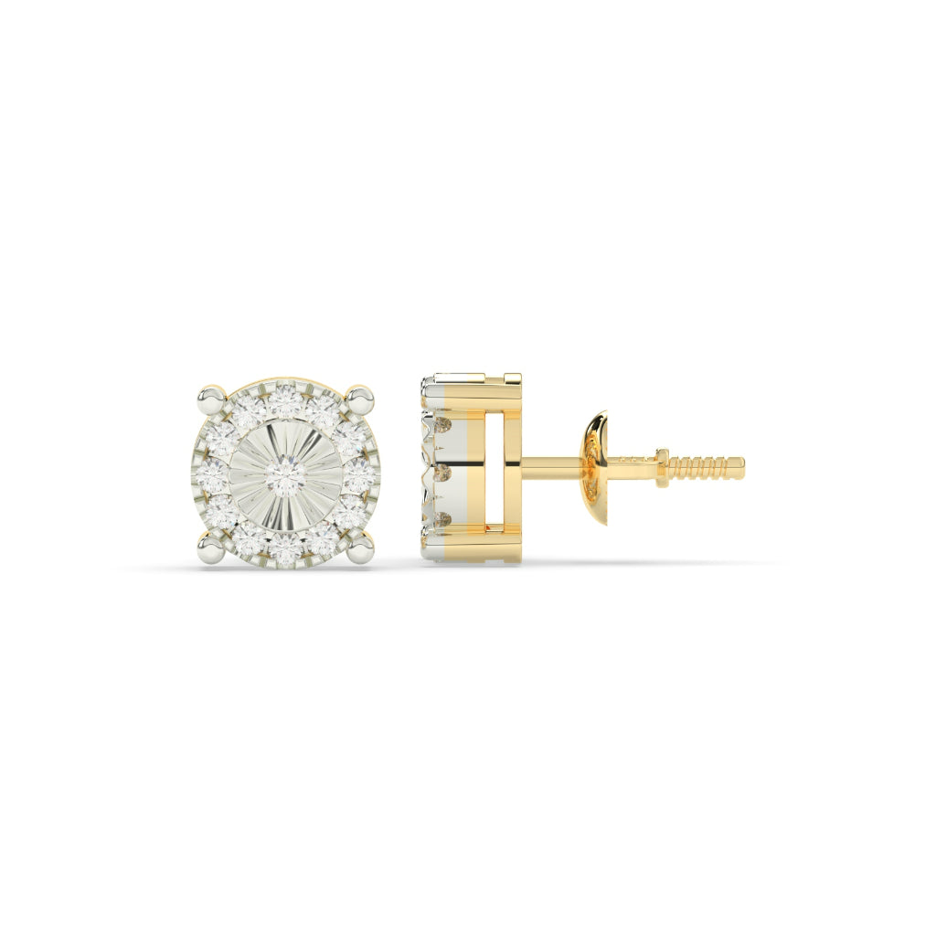 Golden Halo Radiant Stud Earrings