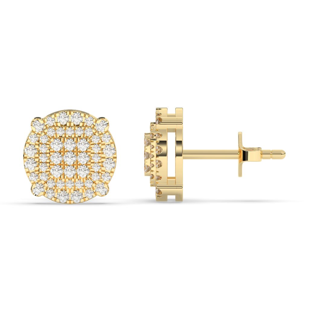 Triple Row Radiant Stud Earrings