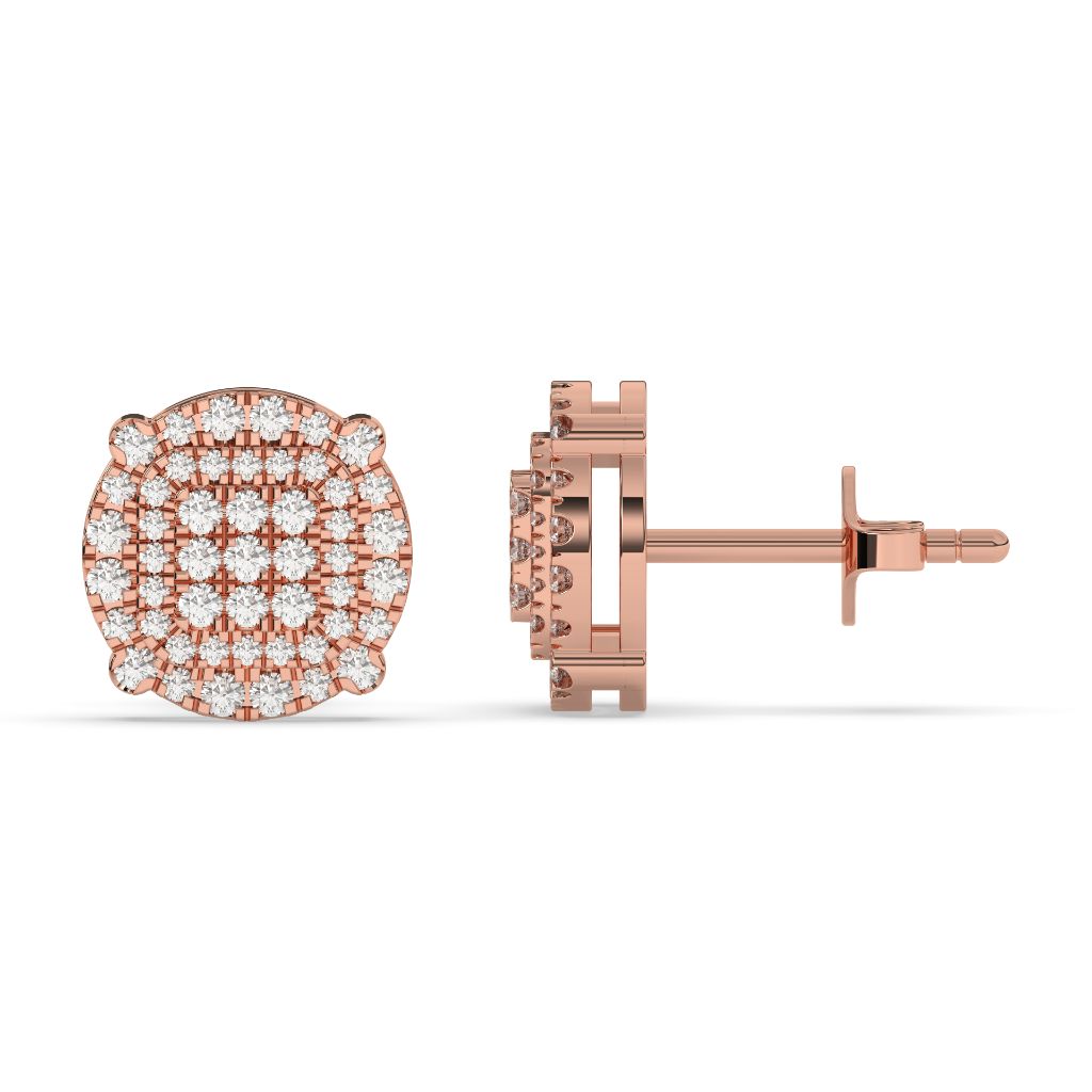 Triple Row Radiant Stud Earrings