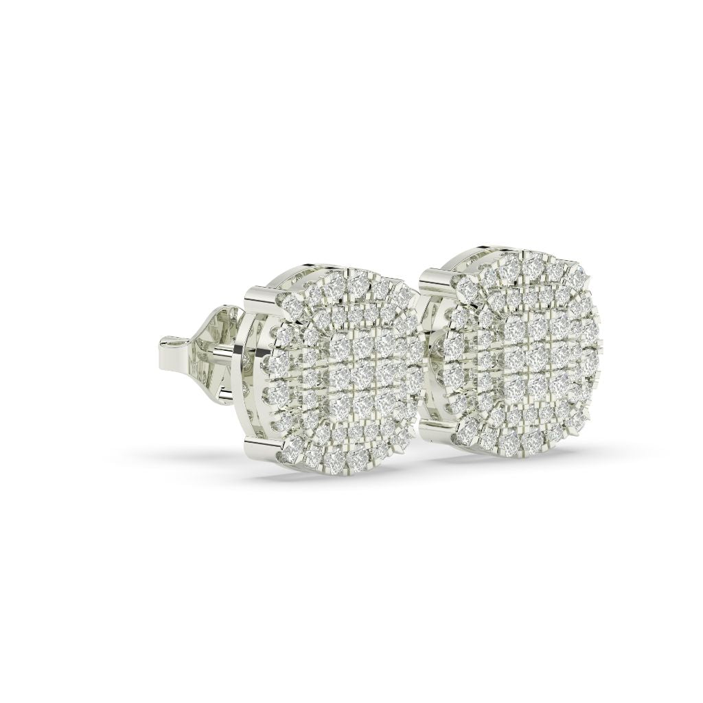 Triple Row Radiant Stud Earrings