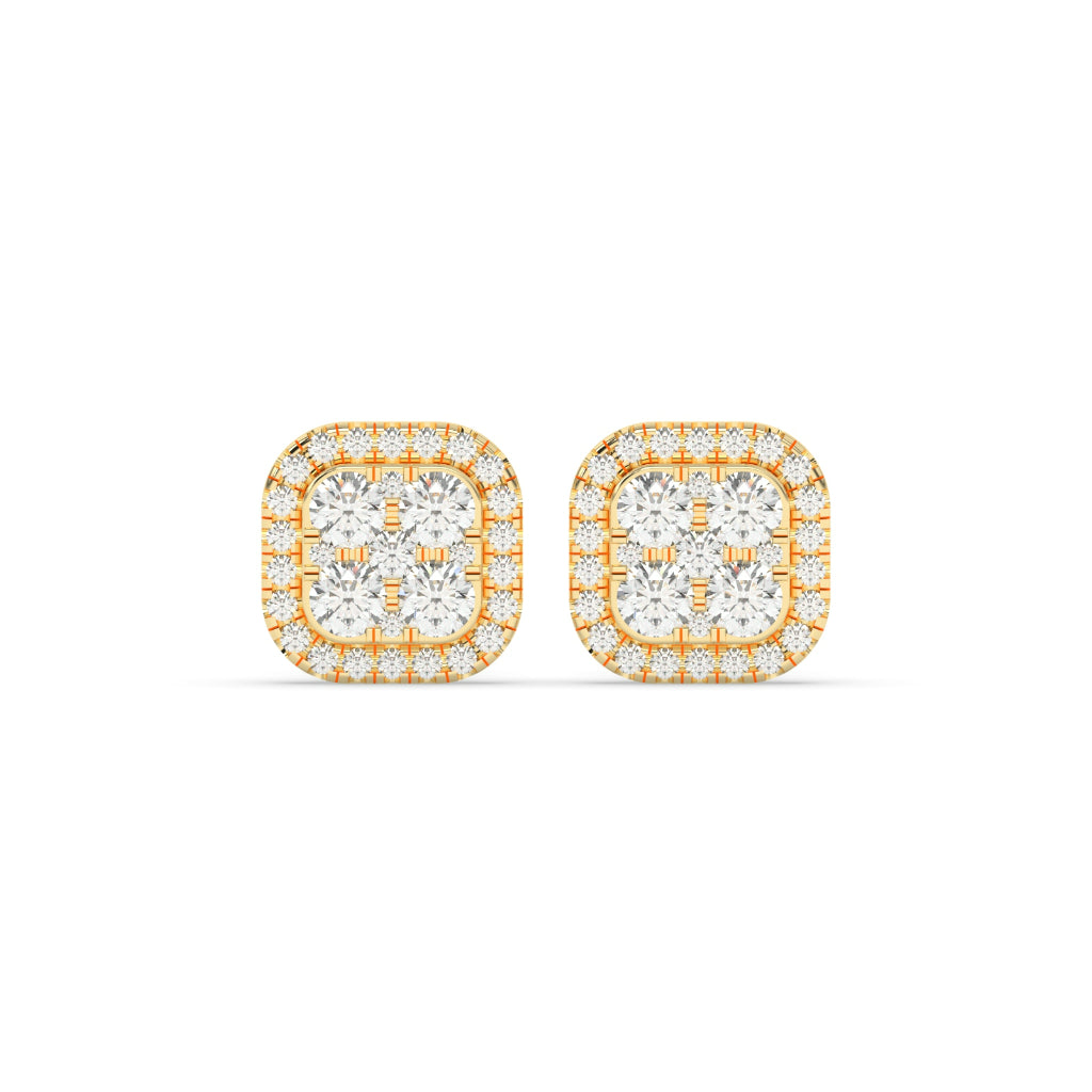 Gold Sparkling Stud Earrings