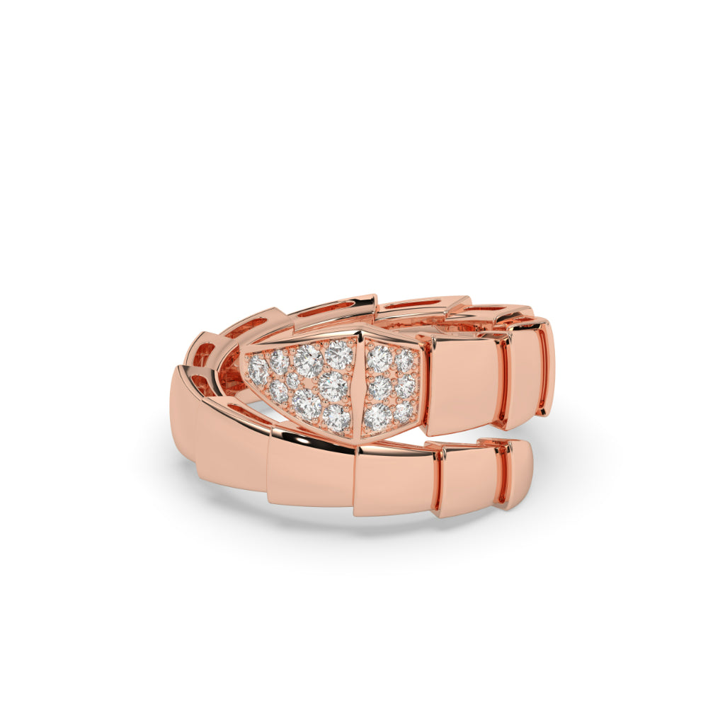 Gold Shield Link Diamond Ring