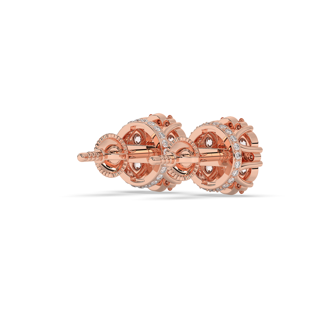 Luxury Sparkle Round Stud Pair