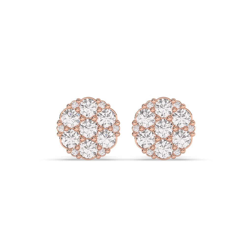 Luxury Sparkle Round Stud Pair