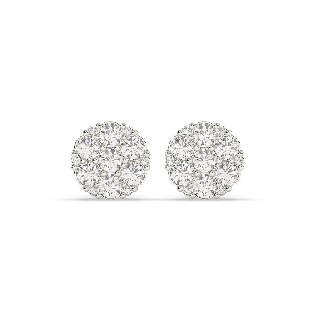 Luxury Sparkle Round Stud Pair