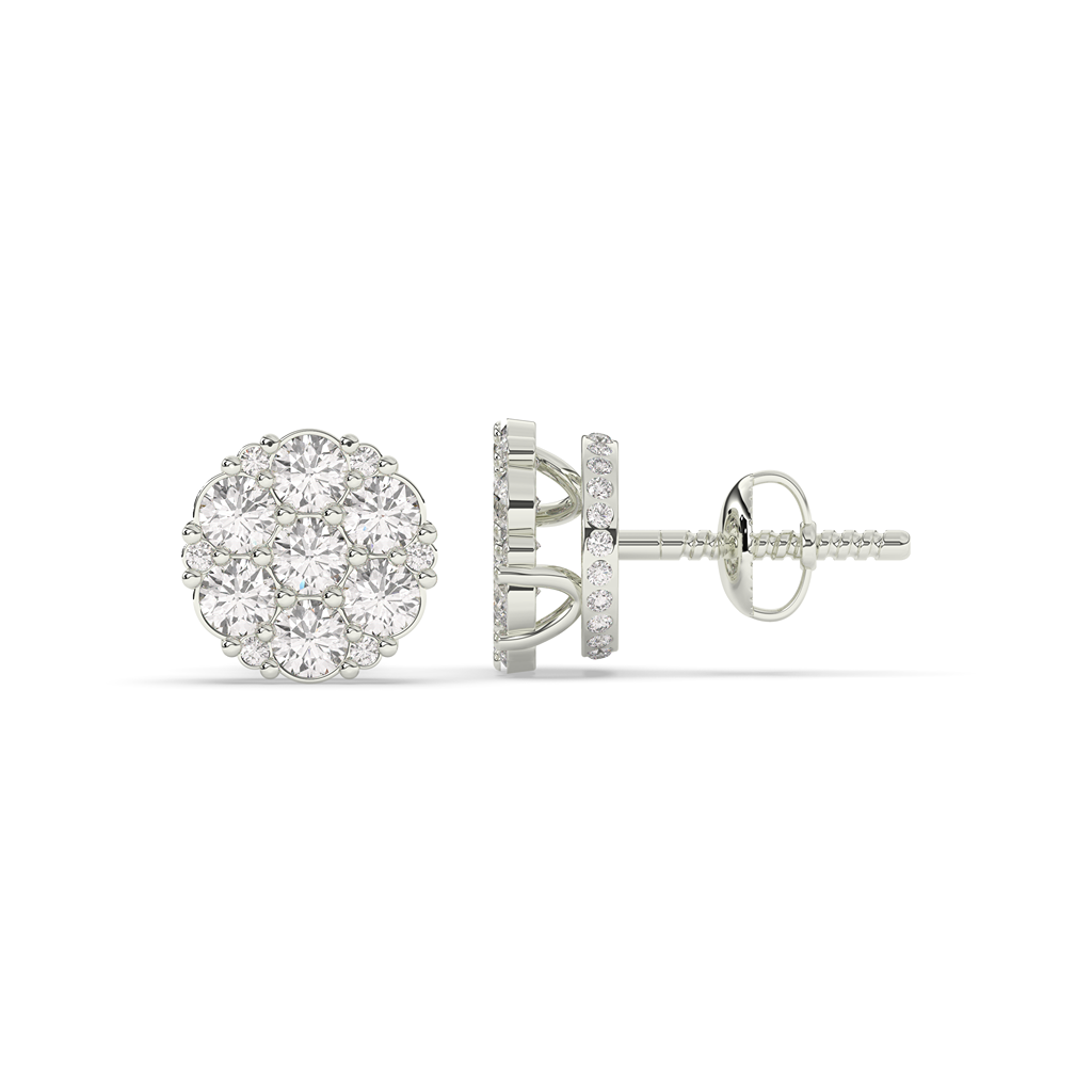 Luxury Sparkle Round Stud Pair