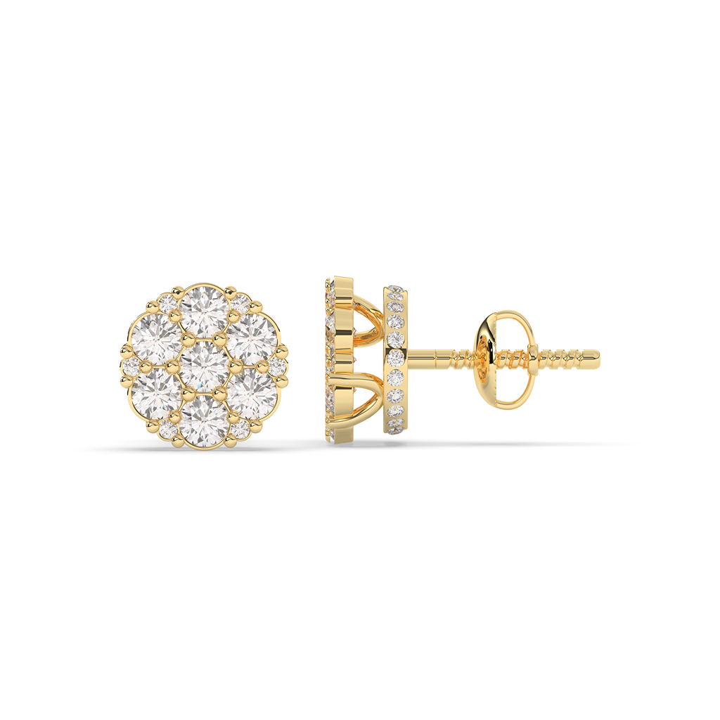 Luxury Sparkle Round Stud Pair