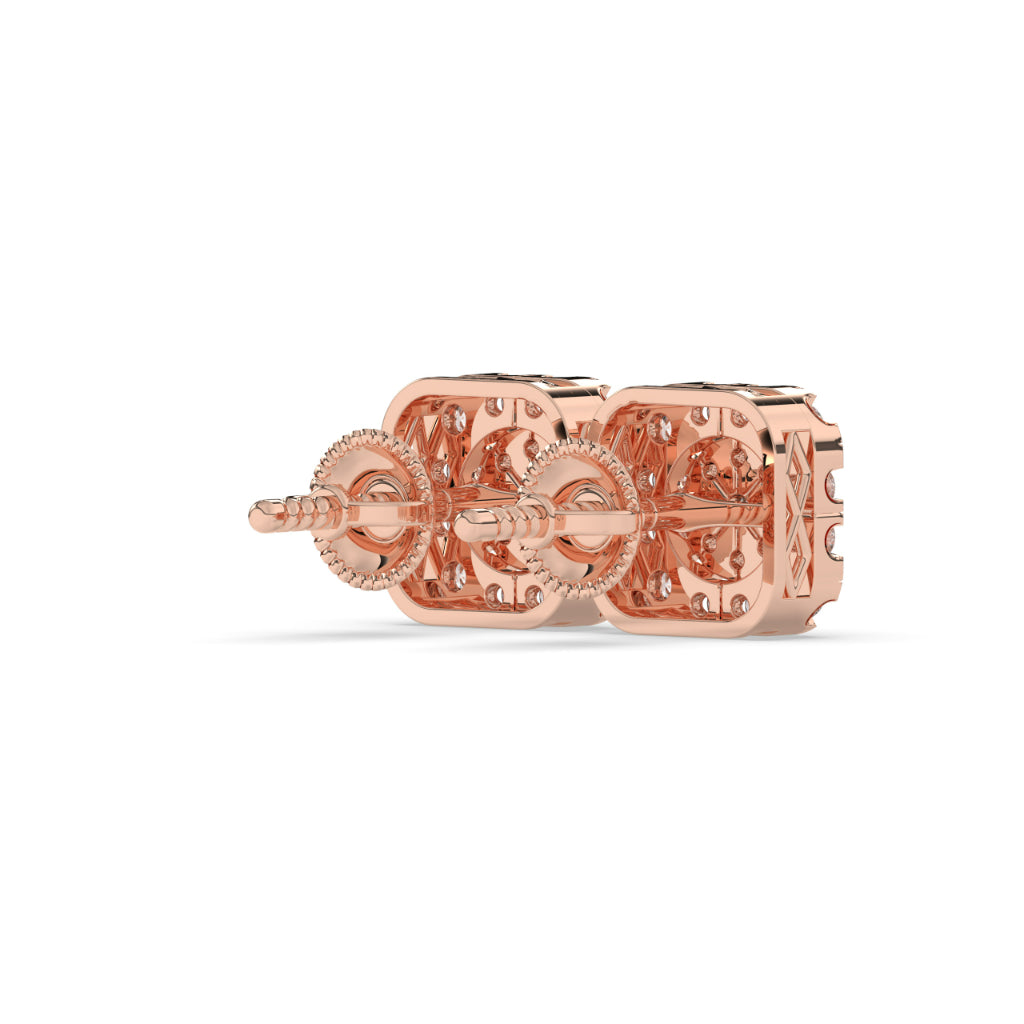 Brilliant Halo Cluster Square Studs