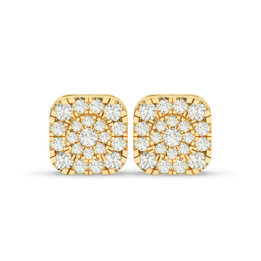 Brilliant Halo Cluster Square Studs