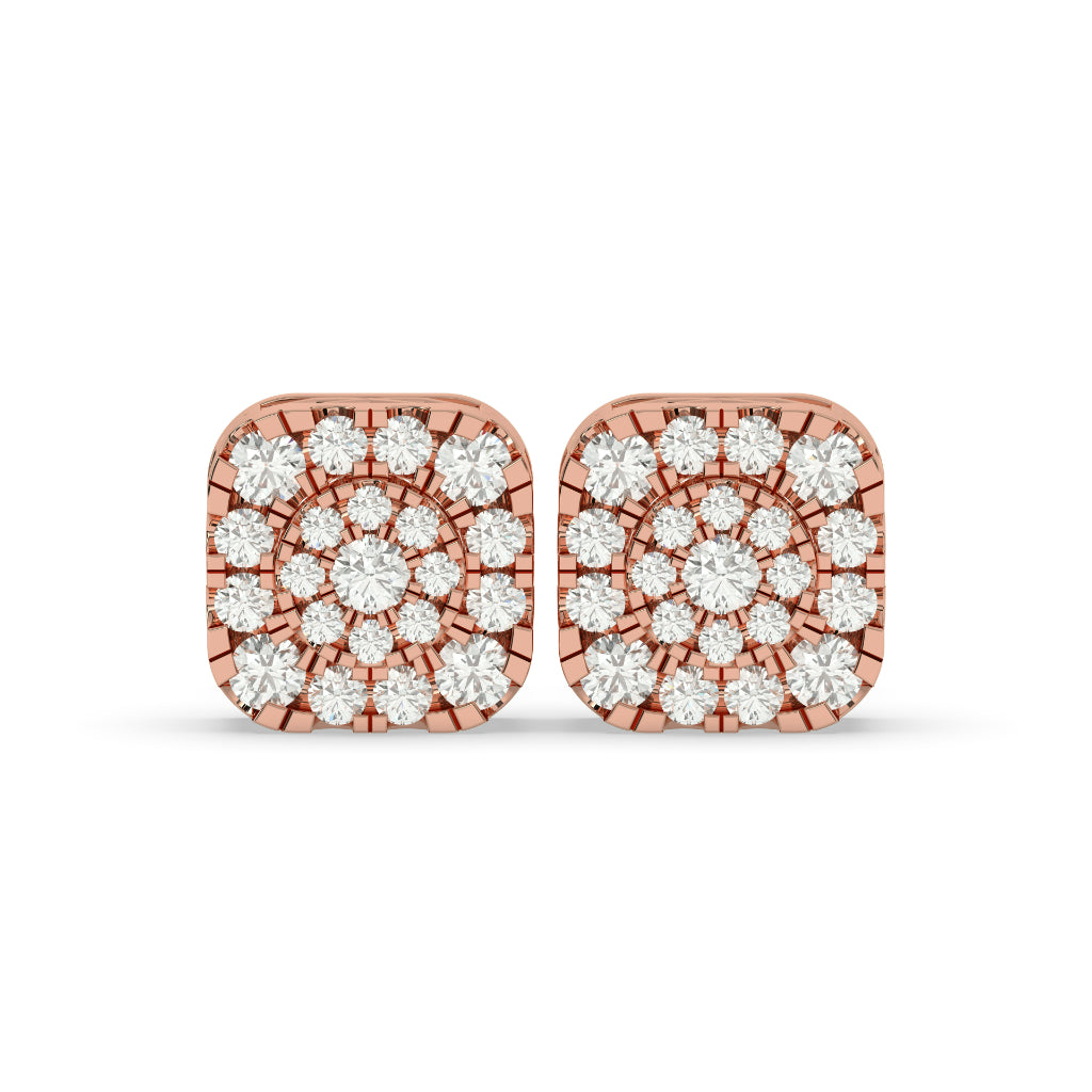 Brilliant Halo Cluster Square Studs