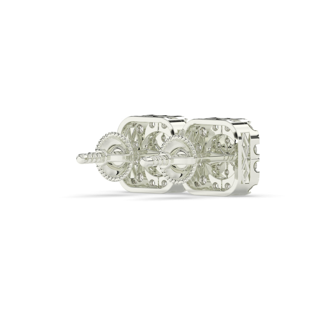 Brilliant Halo Cluster Square Studs