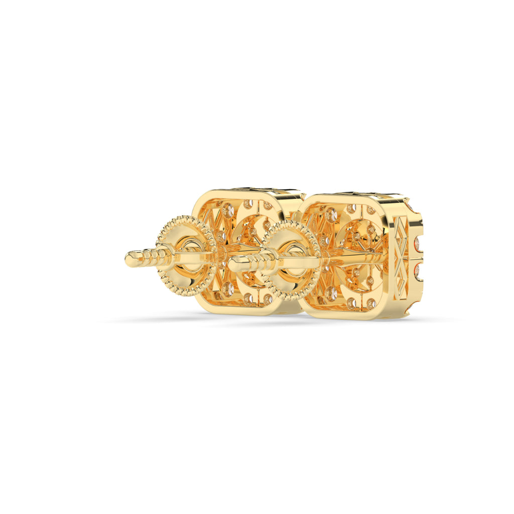 Brilliant Halo Cluster Square Studs