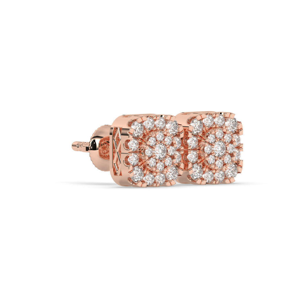 Brilliant Halo Cluster Square Studs