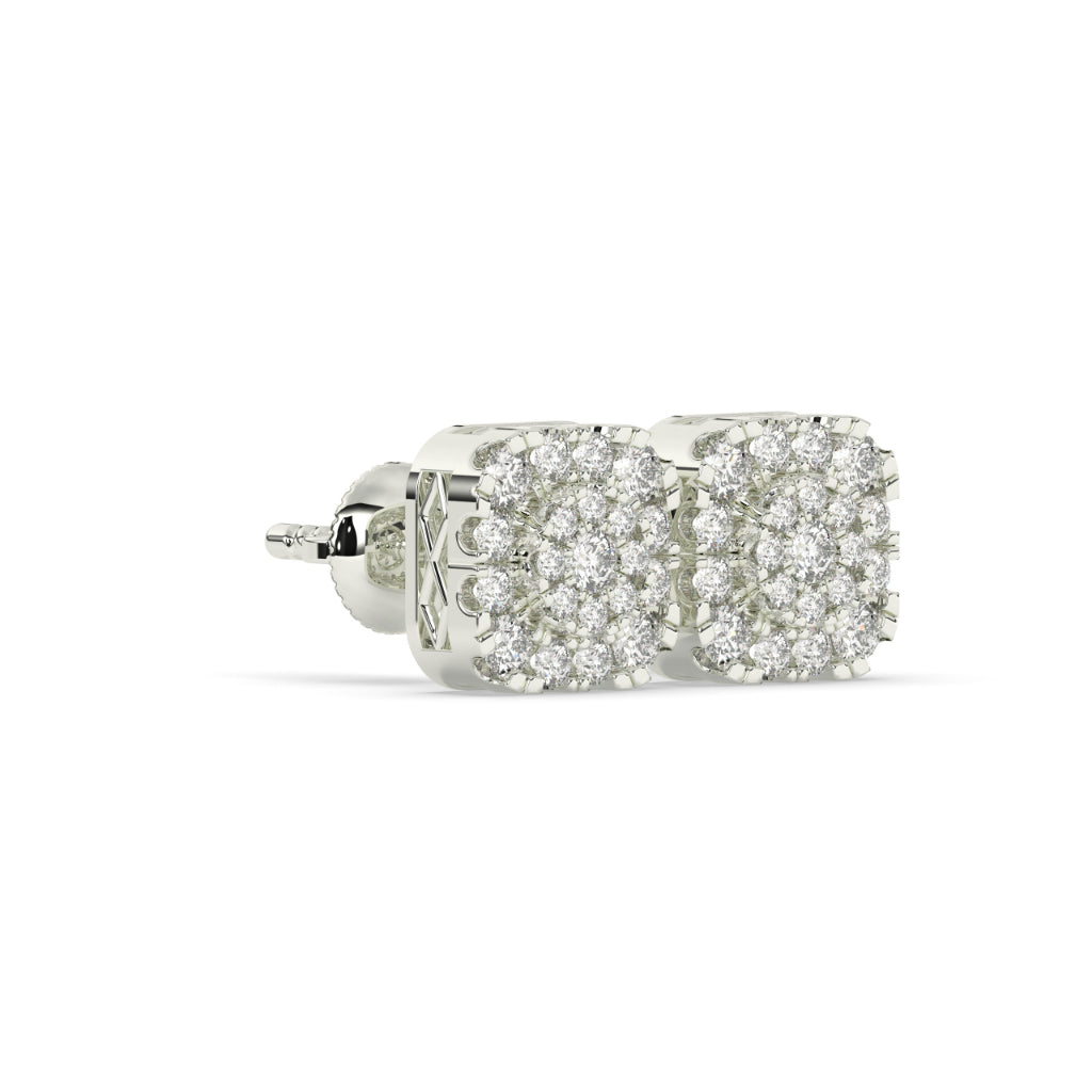 Brilliant Halo Cluster Square Studs