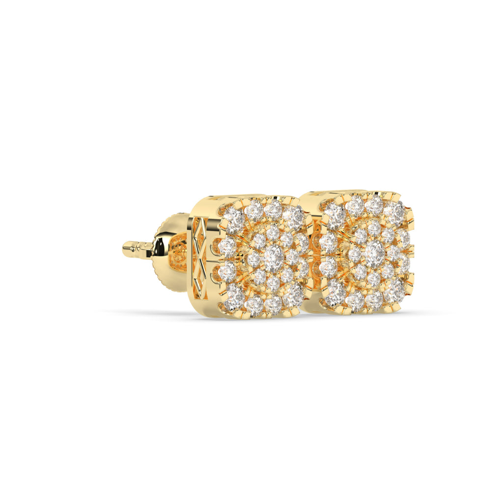 Brilliant Halo Cluster Square Studs