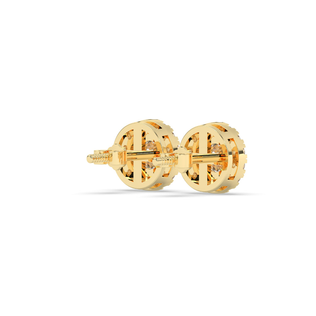 Classic Halo Round Diamond Earrings