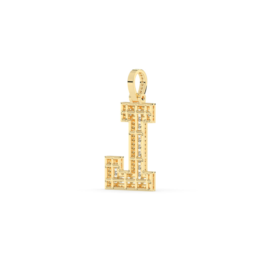 Bold Diamond Initial L Charm