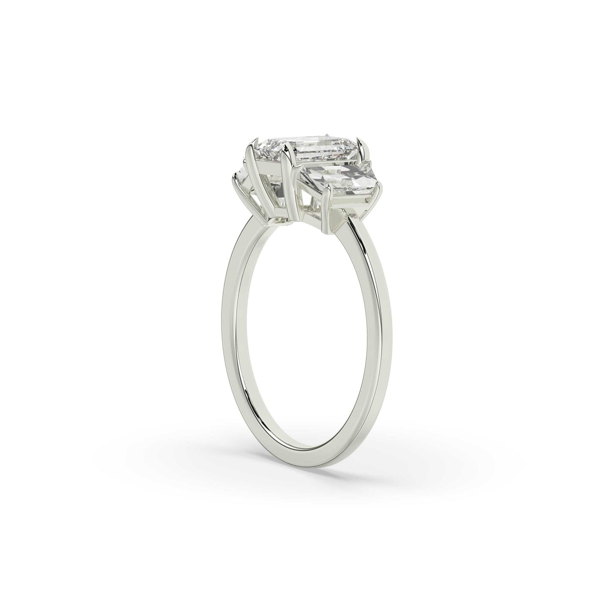 Emerald Cut Three Stone Ring