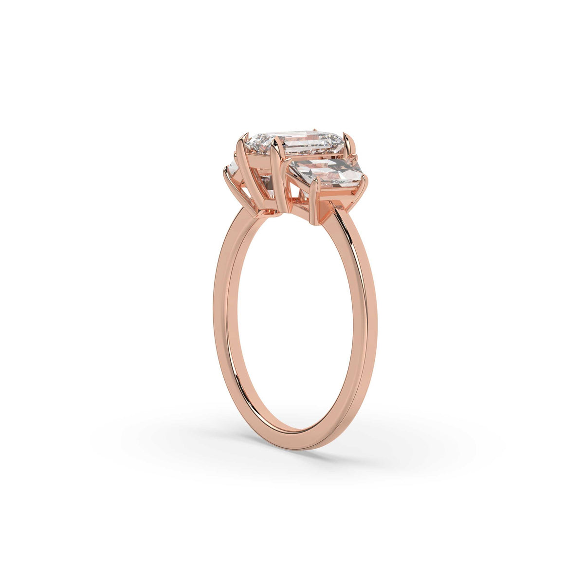 Emerald Cut Three Stone Ring