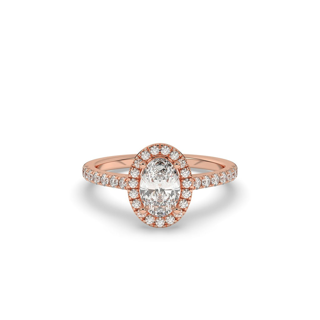 Classic Oval Halo Diamond Ring