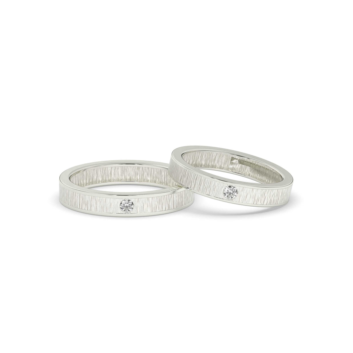 Gold & Silver Diamond Couple Bands