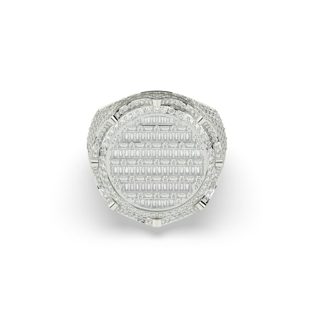 Crown Top Round Diamond Ring