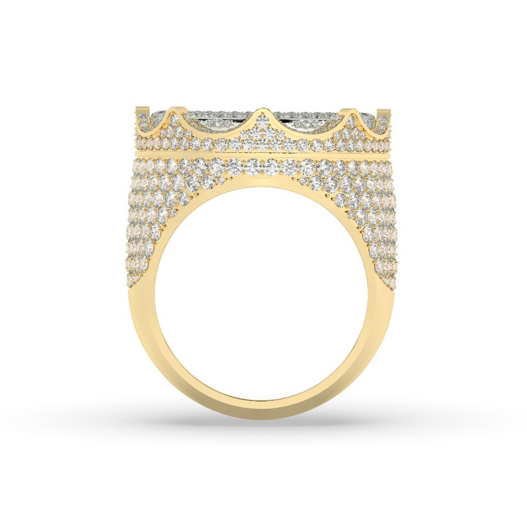 Crown Top Round Diamond Ring