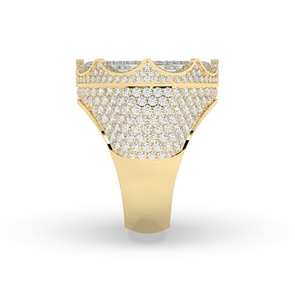 Crown Top Round Diamond Ring