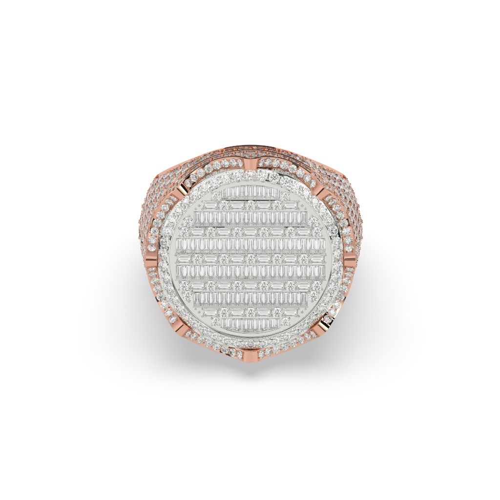 Crown Top Round Diamond Ring