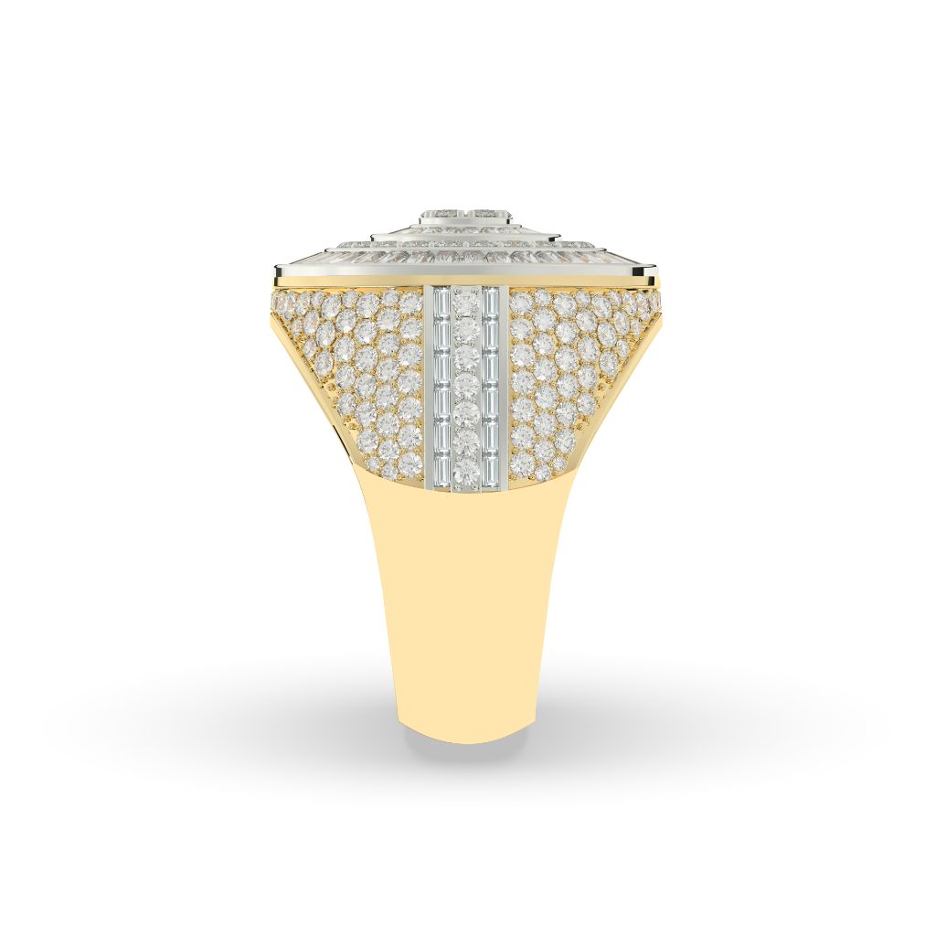 Diamond Spiral Baguette Circle Ring