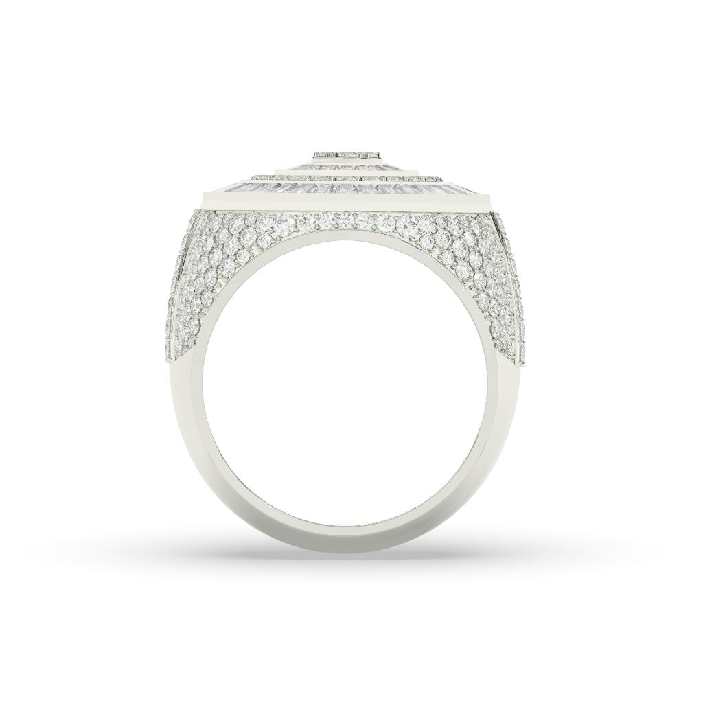Diamond Spiral Baguette Circle Ring