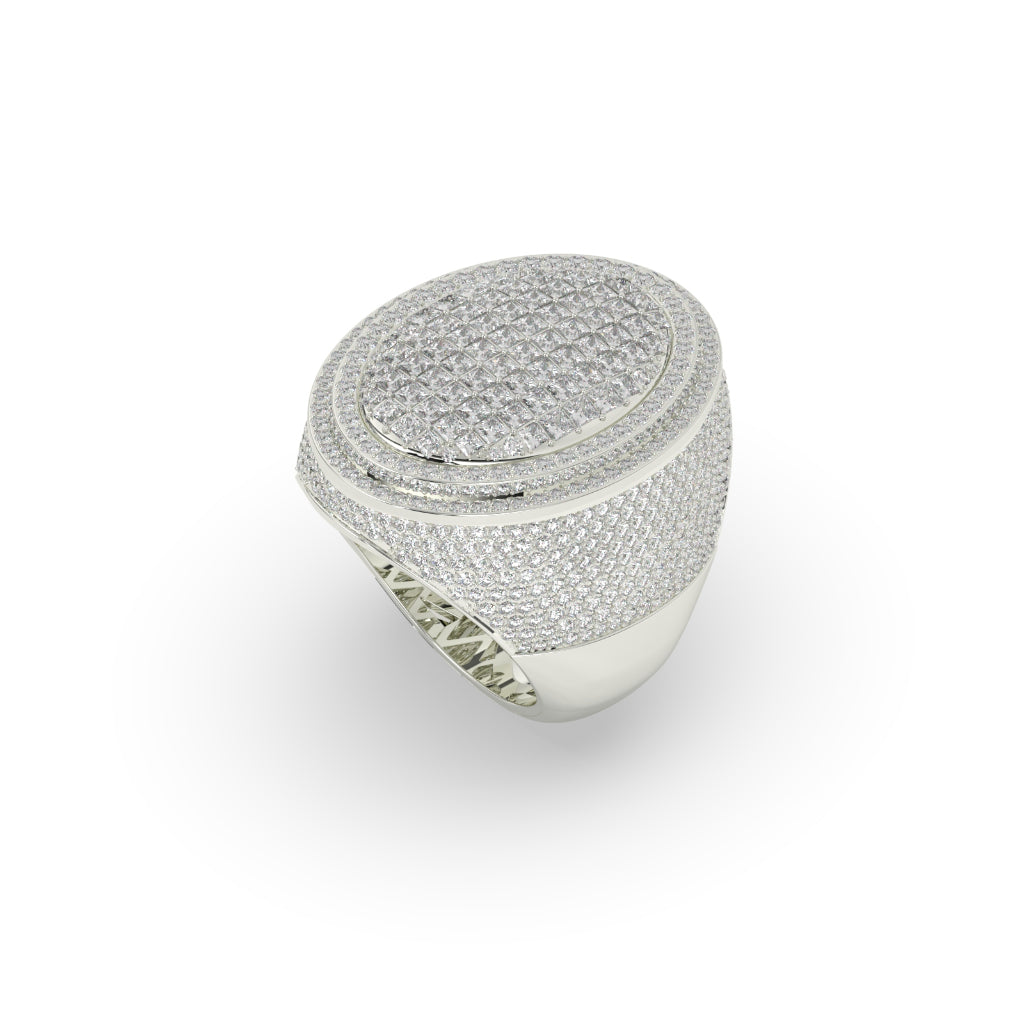 Oval Grid Full Diamond Ring