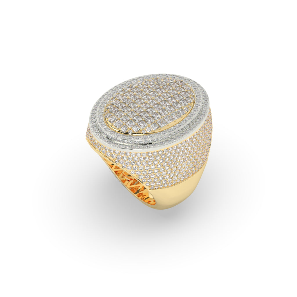 Oval Grid Full Diamond Ring