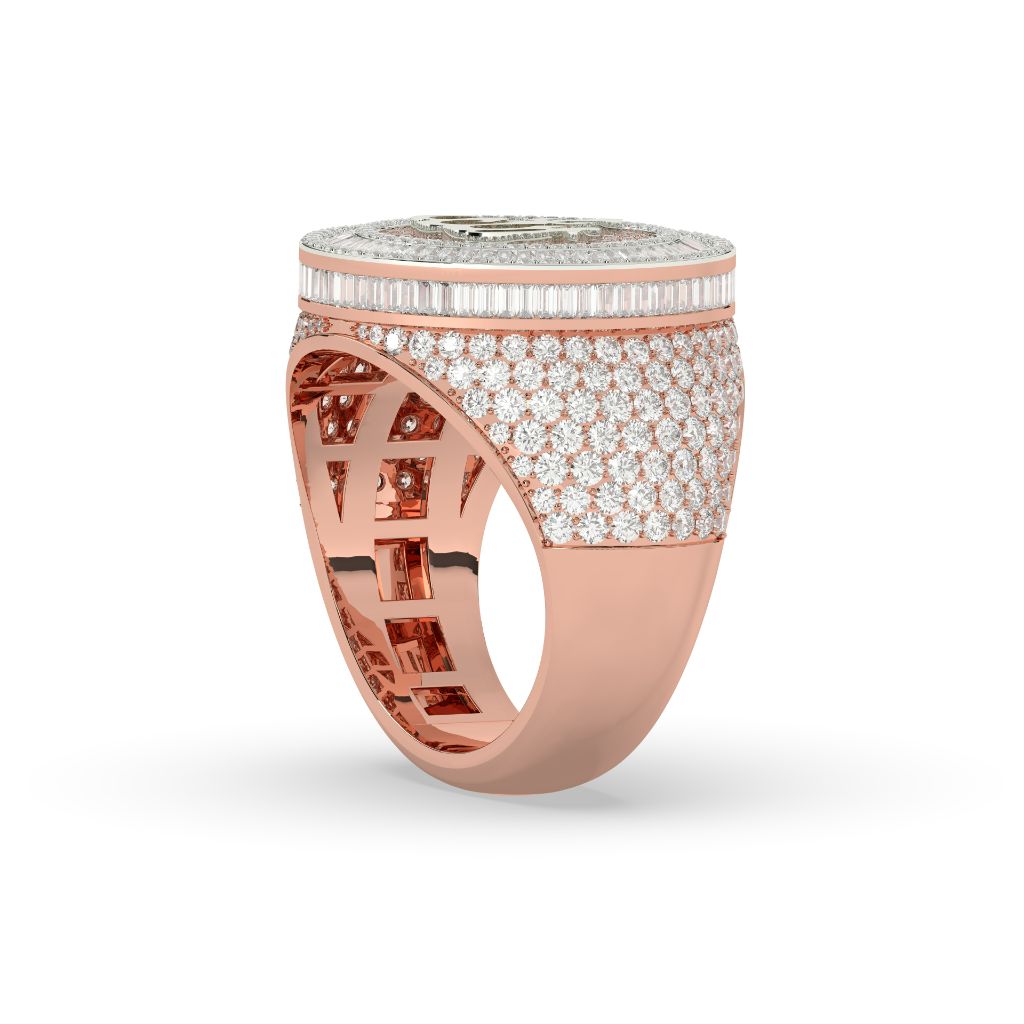 Allah Calligraphy Diamond Iced Ring