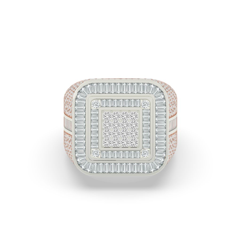 Layered Luxe Square Diamond Ring